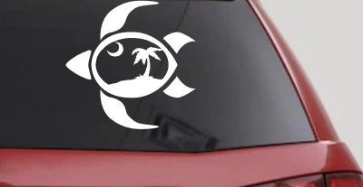 Sea Turtle Palmetto Palm Tree Moon Car or Truck Window Vinyl Decal Sticker