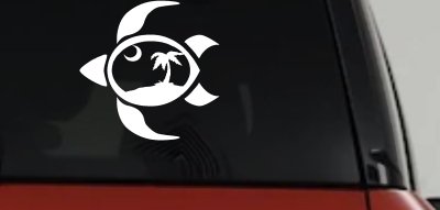 Sea Turtle Palmetto Palm Tree Moon Car or Truck Window Vinyl Decal Sticker