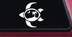 Sea Turtle Palmetto Palm Tree Moon Car or Truck Window Decal Sticker