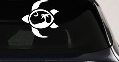 Sea Turtle Palmetto Palm Tree Moon Car or Truck Window Vinyl Decal Sticker