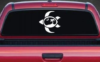 Sea Turtle Palmetto Palm Tree Moon Car or Truck Window Decal Sticker