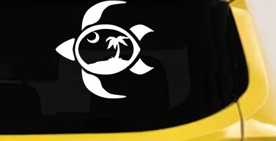 Sea Turtle Palmetto Palm Tree Moon Car or Truck Window Vinyl Decal Sticker