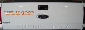 Life Is Good When You Walk With Christ Christian Car or Truck Window Decal Sticker (Nut Brown)