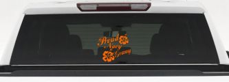 Proud Navy Granny Hibiscus Flowers Military Car or Truck Window Decal Sticker (Orange)