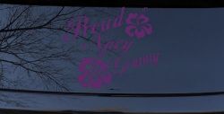 Proud Navy Granny Hibiscus Flowers Military Car or Truck Window Vinyl Decal Sticker (Violet)
