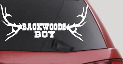 Backwoods Boy With Deer Horns Country Car or Truck Window Vinyl Decal Sticker