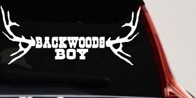 Backwoods Boy With Deer Horns Country Car or Truck Window Vinyl Decal Sticker