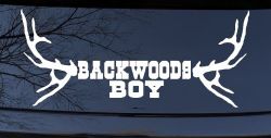 Backwoods Boy With Deer Horns Country Car or Truck Window Decal Sticker