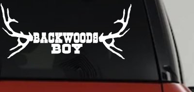 Backwoods Boy With Deer Horns Country Car or Truck Window Vinyl Decal Sticker