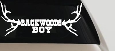Backwoods Boy With Deer Horns Country Car or Truck Window Vinyl Decal Sticker