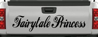 Fairytale Princess Car or Truck Window Decal Sticker (Black)