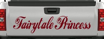 Fairytale Princess Car or Truck Window Decal Sticker (Burgundy)