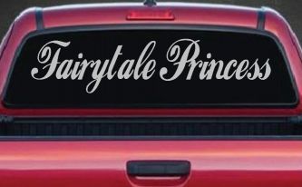 Fairytale Princess Car or Truck Window Decal Sticker (Light Gray)