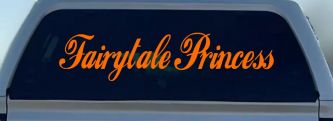 Fairytale Princess Car or Truck Window Decal Sticker (Orange)