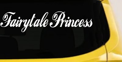 Fairytale Princess Car or Truck Window Vinyl Decal Sticker