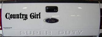 Country Girl Car or Truck Window Decal Sticker (Black)