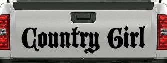Country Girl Car or Truck Window Decal Sticker (Black)