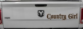 Country Girl Car or Truck Window Vinyl Decal Sticker (Brown)