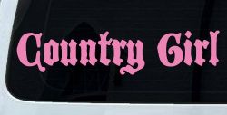Country Girl Car or Truck Window Decal Sticker (Pink)