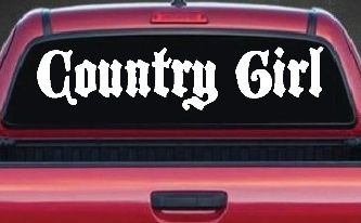 Country Girl Car or Truck Window Decal Sticker