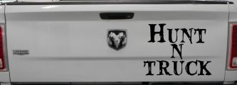 Hunt N Truck Hunting Car or Truck Window Vinyl Decal Sticker (Black)