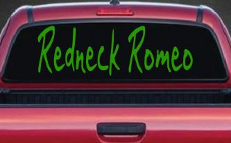 Redneck Romeo Country Car or Truck Window Vinyl Decal Sticker (Lime)