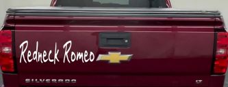 Redneck Romeo Country Car or Truck Window Decal Sticker (White)
