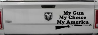 My Gun My Choice My America Hunting Car or Truck Window Decal Sticker (Black)