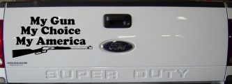 My Gun My Choice My America Hunting Car or Truck Window Decal Sticker (Black)