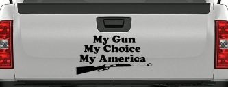 My Gun My Choice My America Hunting Car or Truck Window Vinyl Decal Sticker (Black)