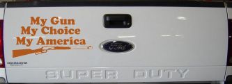 My Gun My Choice My America Hunting Car or Truck Window Decal Sticker (Nut Brown)
