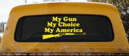 My Gun My Choice My America Hunting Car or Truck Window Decal Sticker (Yellow)