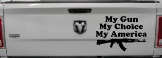 My Gun My Choice My America AK 47 Car or Truck Window Decal Sticker (Black)