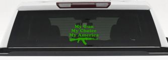 My Gun My Choice My America AK 47 Car or Truck Window Decal Sticker (Lime)