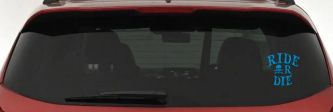 Ride Or Die Biker Car or Truck Window Vinyl Decal Sticker (Blue)