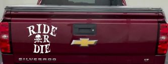 Ride Or Die Biker Car or Truck Window Decal Sticker (White)