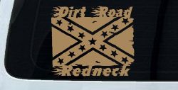 Dirt Road Redneck Rebel Flag Country Car or Truck Window Vinyl Decal Sticker (Light Brown)