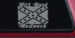 Dirt Road Redneck Rebel Flag Country Car or Truck Window Decal Sticker (Telegrey)