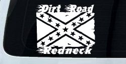 Dirt Road Redneck Rebel Flag Country Car or Truck Window Decal Sticker