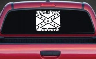 Dirt Road Redneck Rebel Flag Country Car or Truck Window Decal Sticker