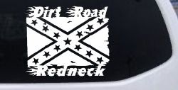 Dirt Road Redneck Rebel Flag Country Car or Truck Window Decal Sticker