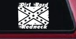 Dirt Road Redneck Rebel Flag Country Car or Truck Window Decal Sticker