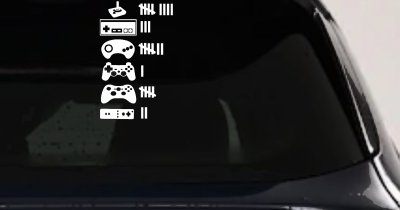 Video Game Controller Keeping Count Funny Car or Truck Window Vinyl Decal Sticker (White)