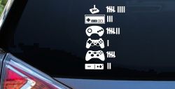 Video Game Controller Keeping Count Funny Car or Truck Window Decal Sticker