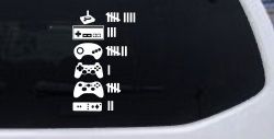 Video Game Controller Keeping Count Funny Car or Truck Window Decal Sticker