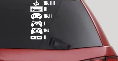 Video Game Controller Keeping Count Funny Car or Truck Window Vinyl Decal Sticker