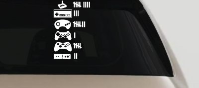 Video Game Controller Keeping Count Funny Car or Truck Window Vinyl Decal Sticker