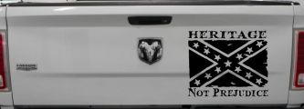 Heritage Not Prejudice Confederate Flag Country Car or Truck Window Vinyl Decal Sticker (Black)