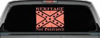 Heritage Not Prejudice Confederate Flag Country Car or Truck Window Decal Sticker (Coral)
