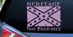 Heritage Not Prejudice Confederate Flag Country Car or Truck Window Vinyl Decal Sticker (Lilac)